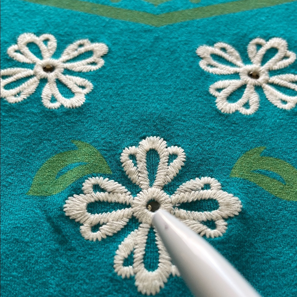 INC International Concepts Turquoise Floral Embroidered Women's Tunic - Picture 7 of 7